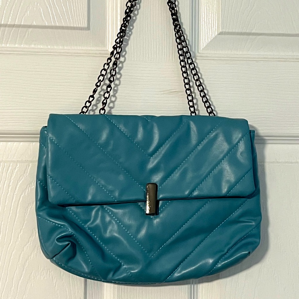 Blue Flap Over Shoulder Bag